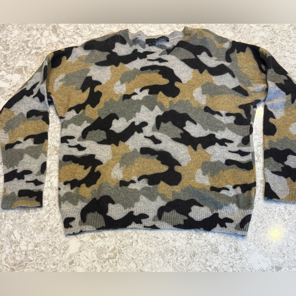 360 Cashmere Women's Camouflage Crewneck Sweater